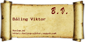 Báling Viktor névjegykártya